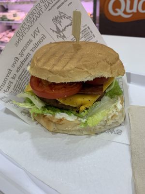 Bacon cheeseburger  at iVegan in Rome