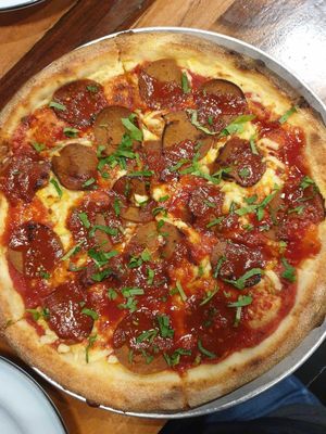 Vegan pepperoni + Chilli Jam $27.00 at Green Acre Pizza Bar in Brunswick