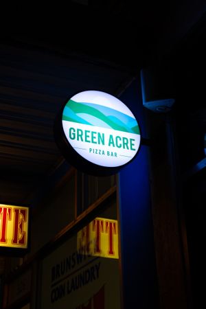 Can't miss us! at Green Acre Pizza Bar in Brunswick