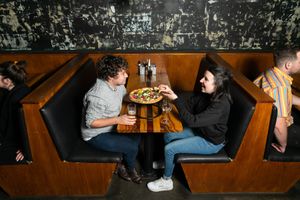 Booth Seating. at Green Acre Pizza Bar in Brunswick