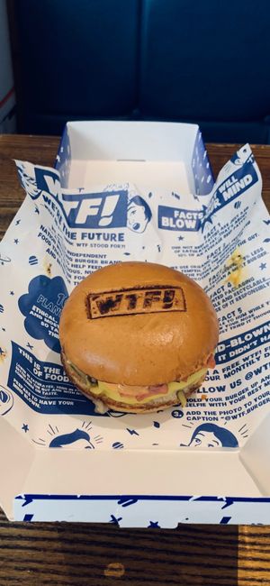 A vegan bacon cheeseburger! Could hardly tell...was delicious! at WTF Burgers in North London
