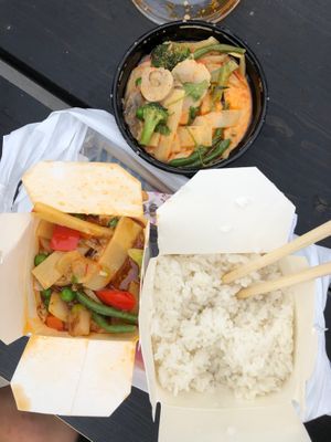 Number 17, number 10 and rice. at Wok n Roll in Skellefteaa