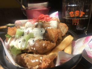 Katsu loaded fries at Freeloada  in Brighton