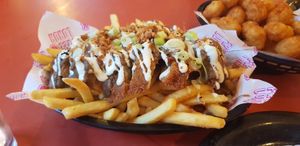 Katsu fries at Freeloada  in Brighton