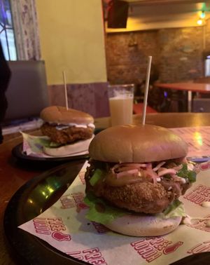 Katsu & buffalo burgers  at Freeloada  in Brighton