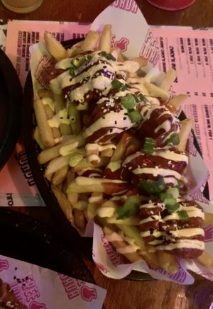 Korean BBQ fries at Freeloada  in Brighton