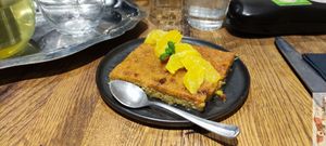 Orange cake at Naya Studio in Paris