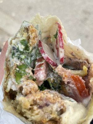 Falafel with hummus  at King Falafel in Oslo