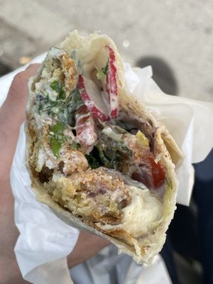 Falafel with hummus  at King Falafel in Oslo