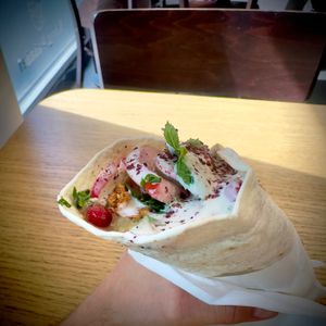 Mixed falafel roll, really good! at King Falafel in Oslo