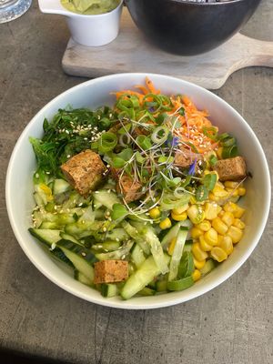 crispy tofu poke bowl  at Vorstid & Vahvlid in Parnu