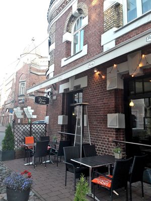 Tables outside  at Vorstid & Vahvlid in Parnu