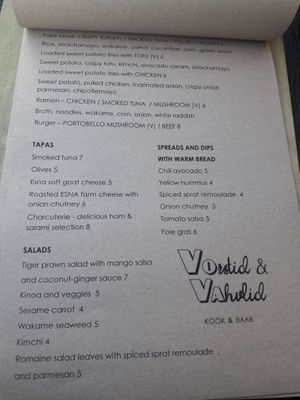 Menu page 1 at Vorstid & Vahvlid in Parnu