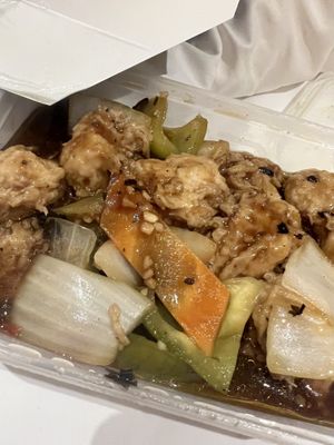 Chicken with Green Peppers and Black Bean Sauce   at Wawin Vegan Chinese in Leeds