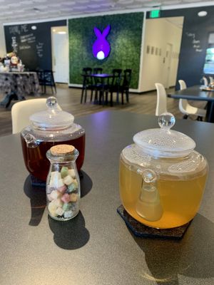 Tweedle twins tea and queen of hearts tea  at Drink Me Tea Room in Tempe