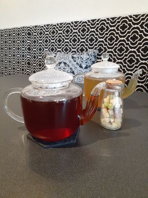 Tea and sugar at Drink Me Tea Room in Tempe