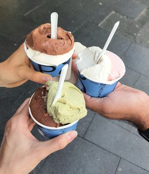 3 cups with vegan gelato at Mapo in Newtown