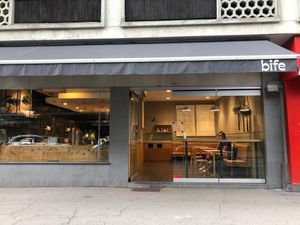 restaurant front at BIFE in Ljubljana