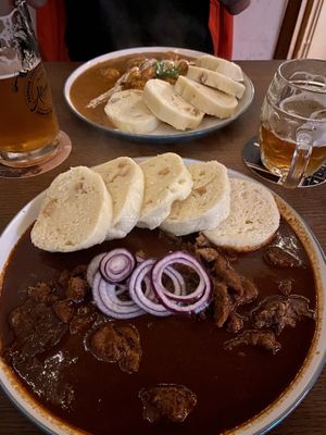 Amazing goulash and Paprika ,,chicken,, 👌  at Shromaždiště in Prague