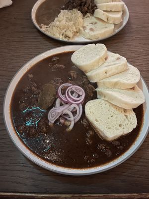 Goulash with dumplings   at Shromaždiště in Prague