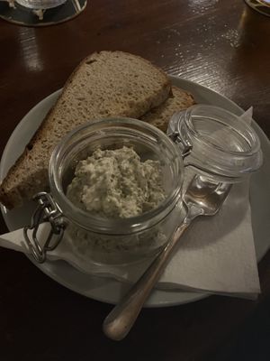 Czech ‘fish’ spread and bread   at Shromaždiště in Prague
