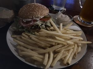 Roasted meaty chunks burger   at Shromaždiště in Prague