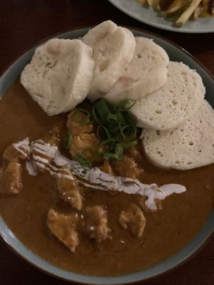 “Chicken” in paprika sauce   at Shromaždiště in Prague