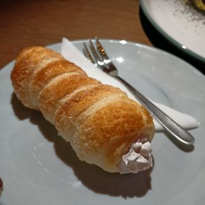 Kremrole - puff pastry filled with whip cream at Shromaždiště in Prague