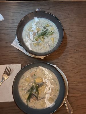 Kulajda soup at Shromaždiště in Prague