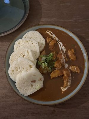 Kukurizek in paprika sauce  at Shromaždiště in Prague