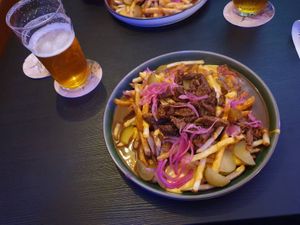 Poutine-like fries at Shromaždiště in Prague