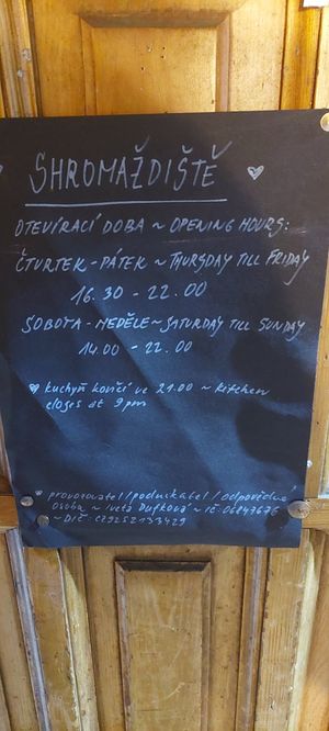 Opening times at Shromaždiště in Prague