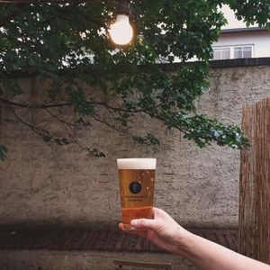 Beer in the garden at Shromaždiště in Prague