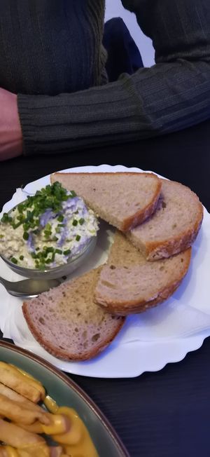 "Fish" spread with bread at Shromaždiště in Prague