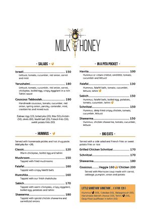 Menu 1  at Milk & Honey in Koh Tao
