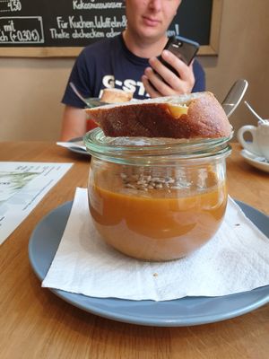 Yellow lentil soup at Kaffeesack in Baden Baden