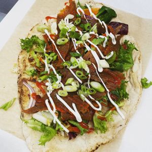 Our best seller, the vegan doner kebab at Nature's Street Chef in Crewe