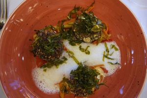 5-Kornlaibchen mit Muskatschaum (vegan) at Der Leutascherhof in Leutasch