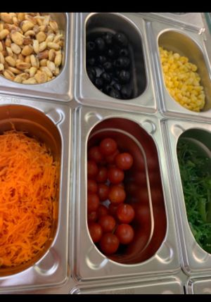 Vegetable display at Mango con Sal in Sevilla