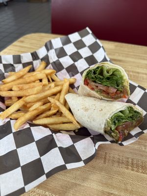 Veggie wrap with avocado  at Yogi's Waffles & Grill in West Yellowstone