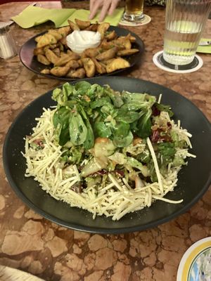 Salad with vegan cheese + wedges with vegan mayonnaise   at Amadeo in Bad Reichenhall
