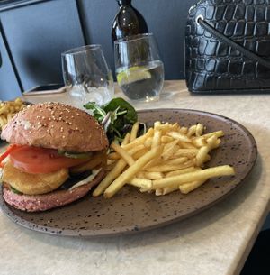Vegan burger  at Six in Brighton