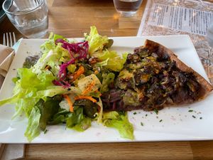 Vegetable tarts with fresh salad   at Symbiozh in Rennes