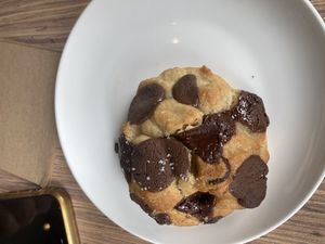 An incredibly decadent warm gooey cookie  at Sable in Richmond