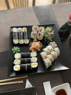 Veg. Sushi plate.  at Panda Sushi in Zadar