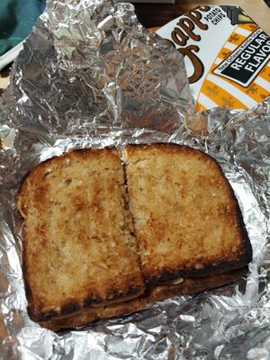 Grilled cheese at Peace Love Coffee in St Charles