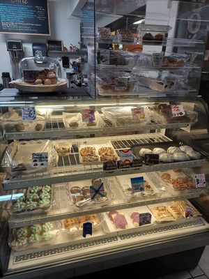 Dessert case at Peace Love Coffee in St Charles