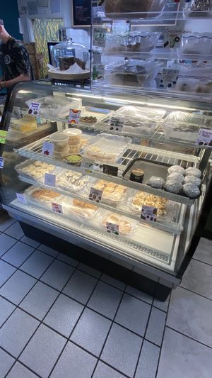 The dessert area- with some dog treats as well 🐶💛 at Peace Love Coffee in St Charles