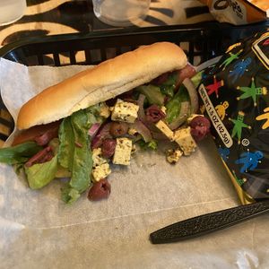 Greek Dawg (got Zapp’s voodoo chips upgrade) at Peace Love Coffee in St Charles