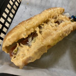 Reuben Hot Dawg at Peace Love Coffee in St Charles